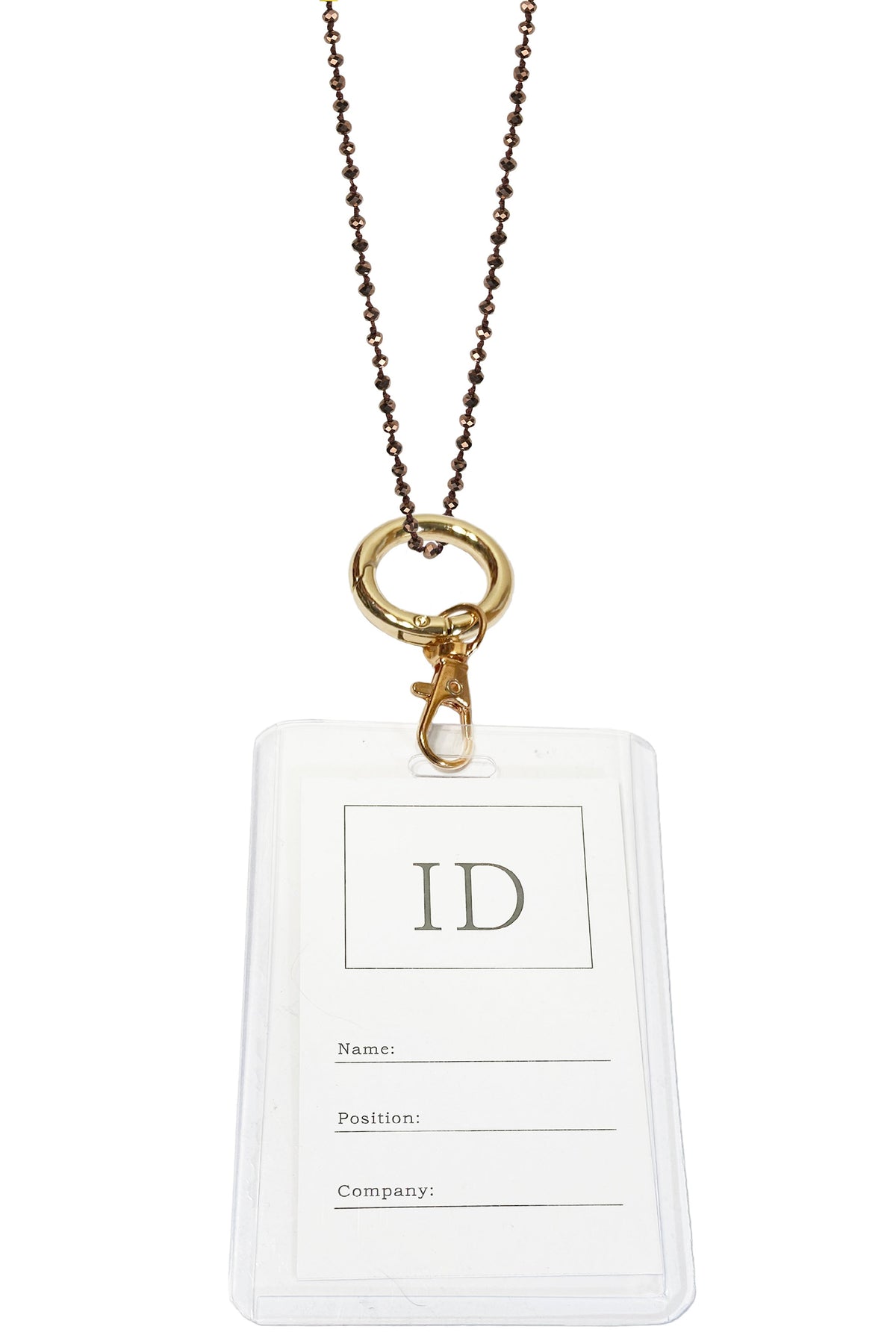 Crystal Bead Necklaces Badge Holder N3537