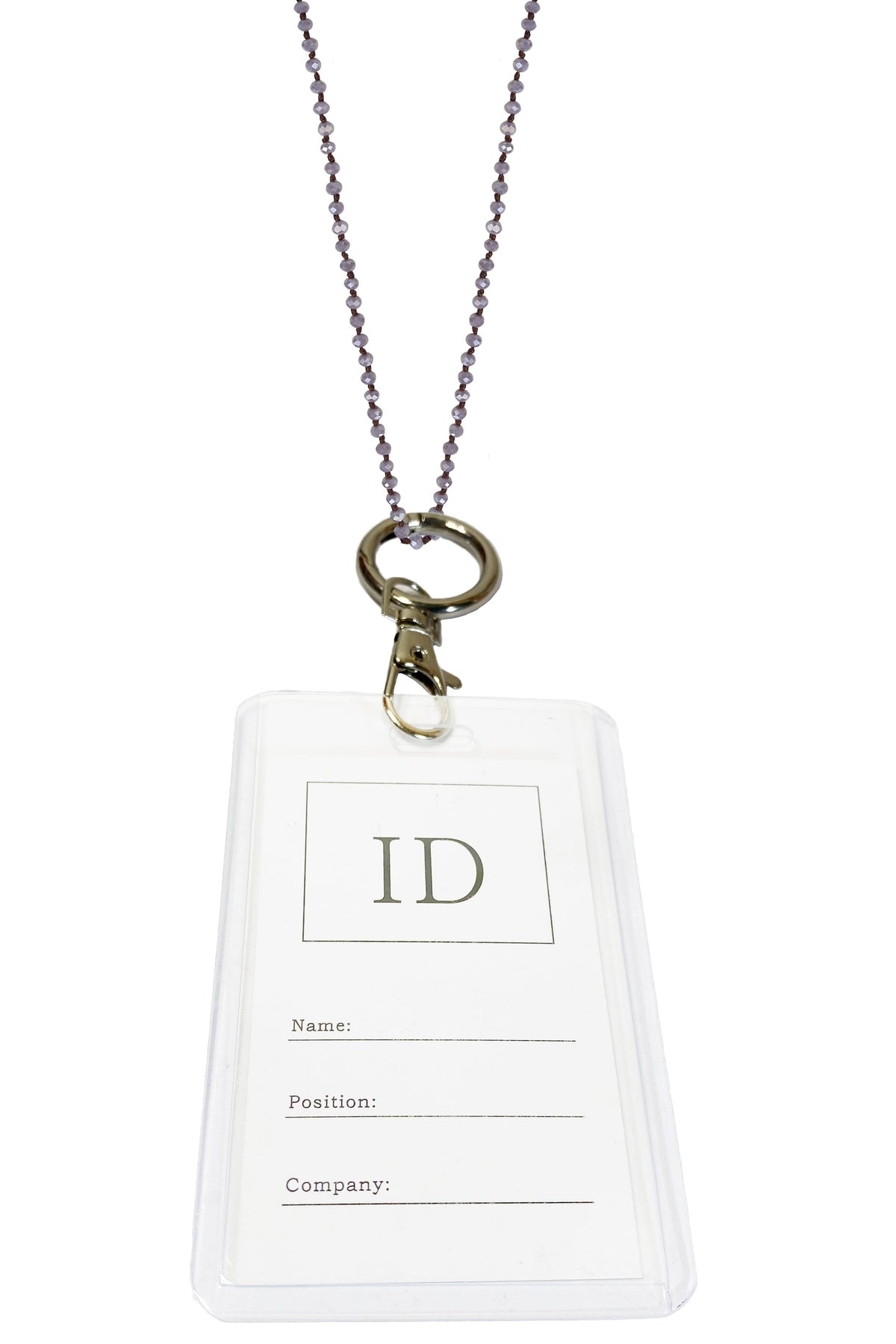 Crystal Bead Necklaces Badge Holder N3537