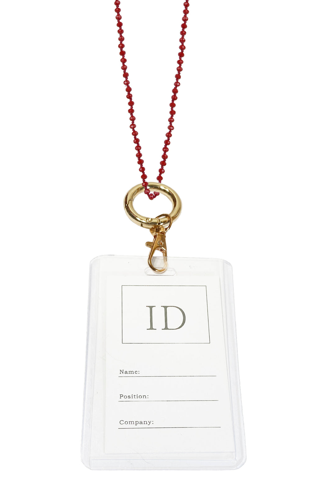 Crystal Bead Necklaces Badge Holder N3537