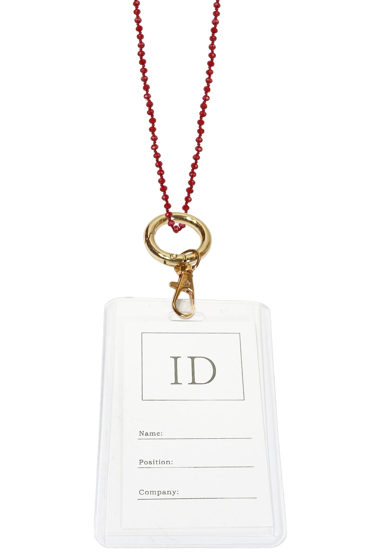 Crystal Bead Necklaces Badge Holder N3537