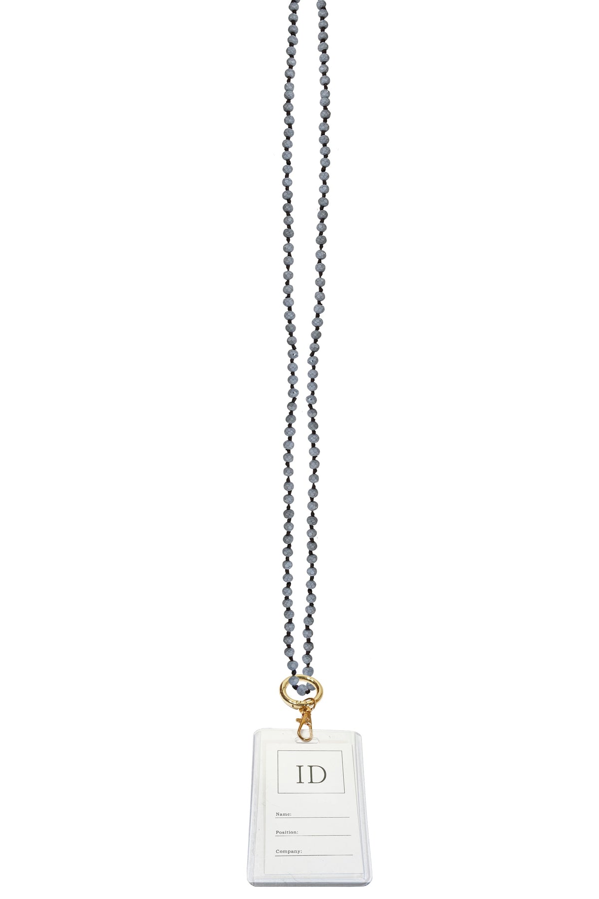 Crystal Bead Necklaces Badge Holder N3537