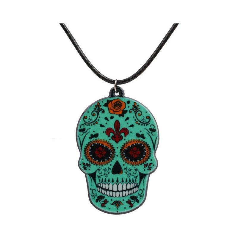 Acrylic Skull Pendant Necklaces N3566