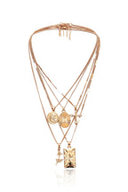 Square Stainless Steel Multilayer Chains Necklace N3884