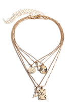Square Stainless Steel Multilayer Chains Necklace N3884