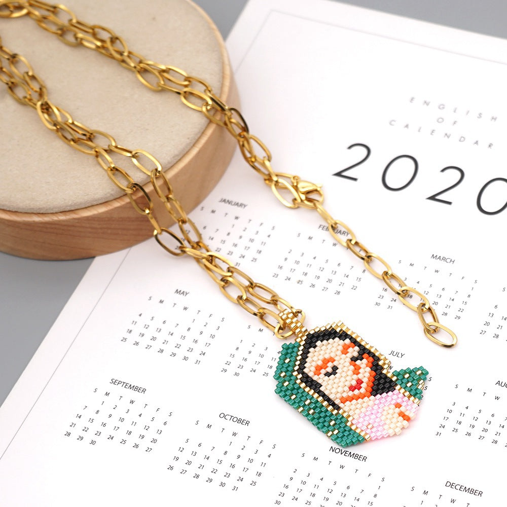 Seed Beads Maria Pendant Necklace N3718