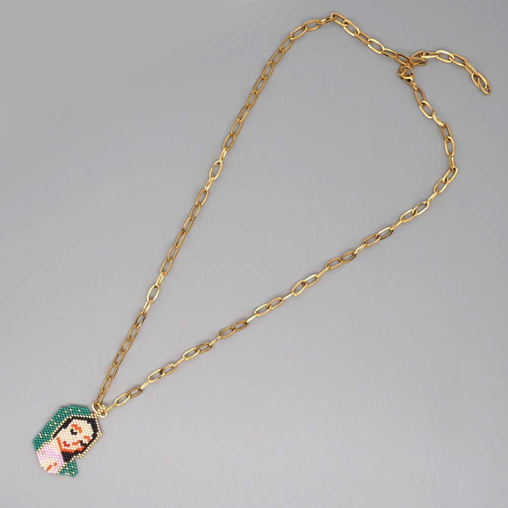 Seed Beads Maria Pendant Necklace N3718