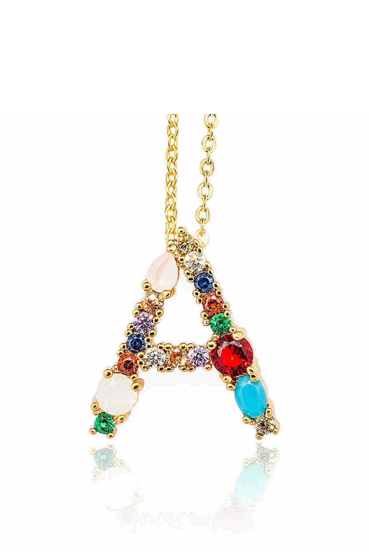 Rhinestone Letter Pendant Necklaces N3754