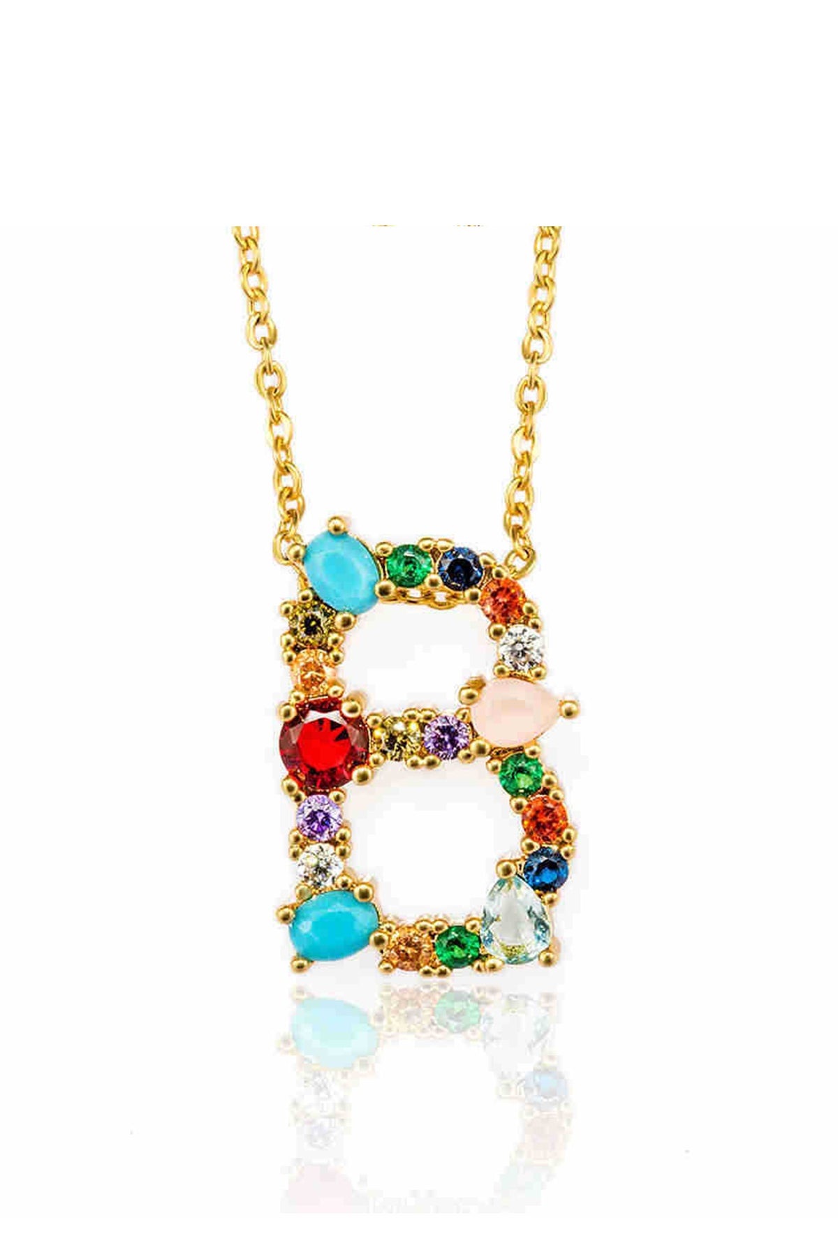 Rhinestone Letter Pendant Necklaces N3754