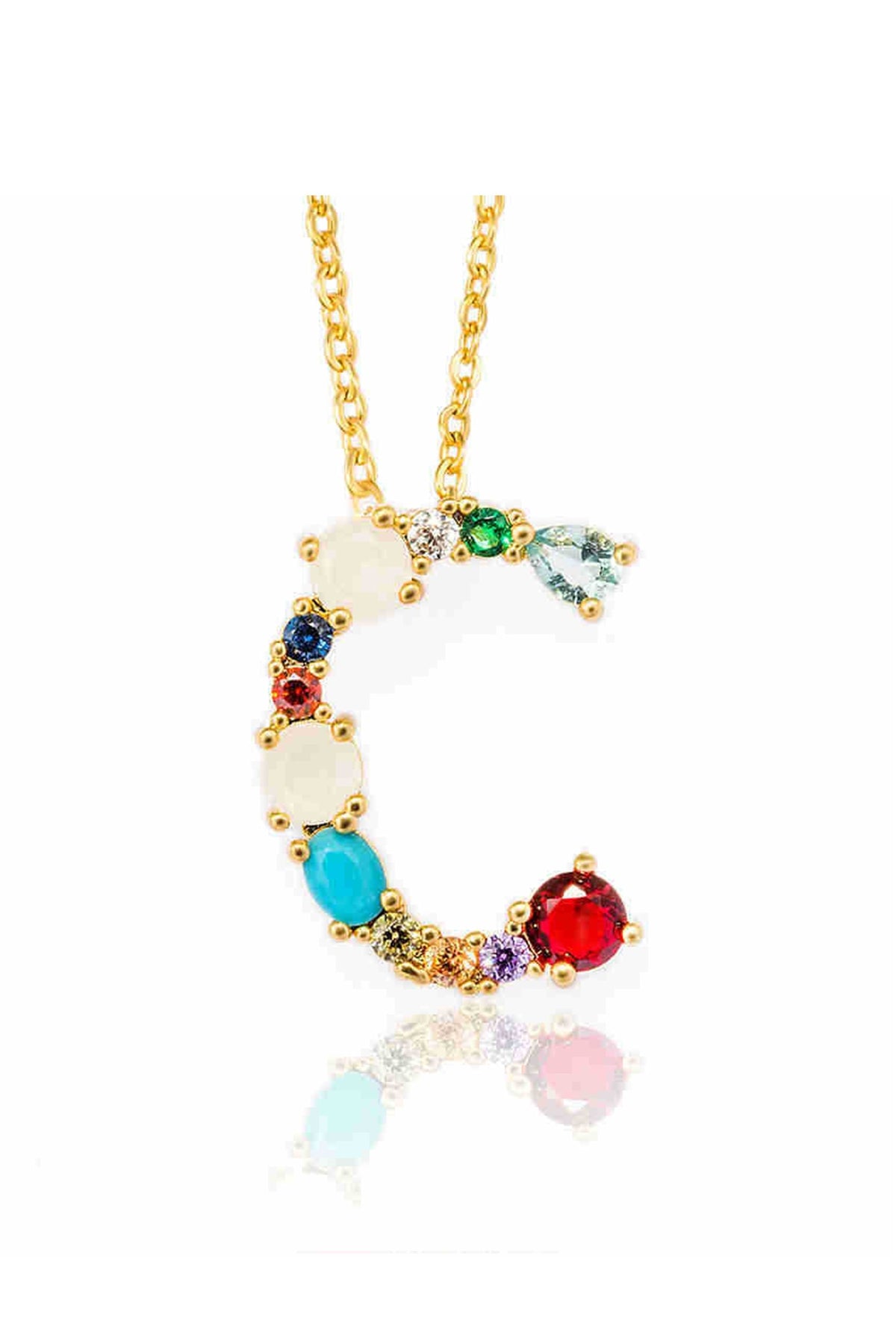 Rhinestone Letter Pendant Necklaces N3754