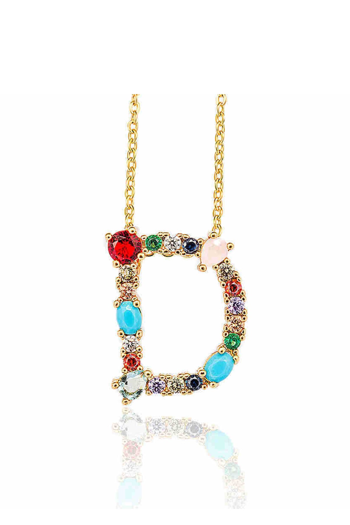 Rhinestone Letter Pendant Necklaces N3754