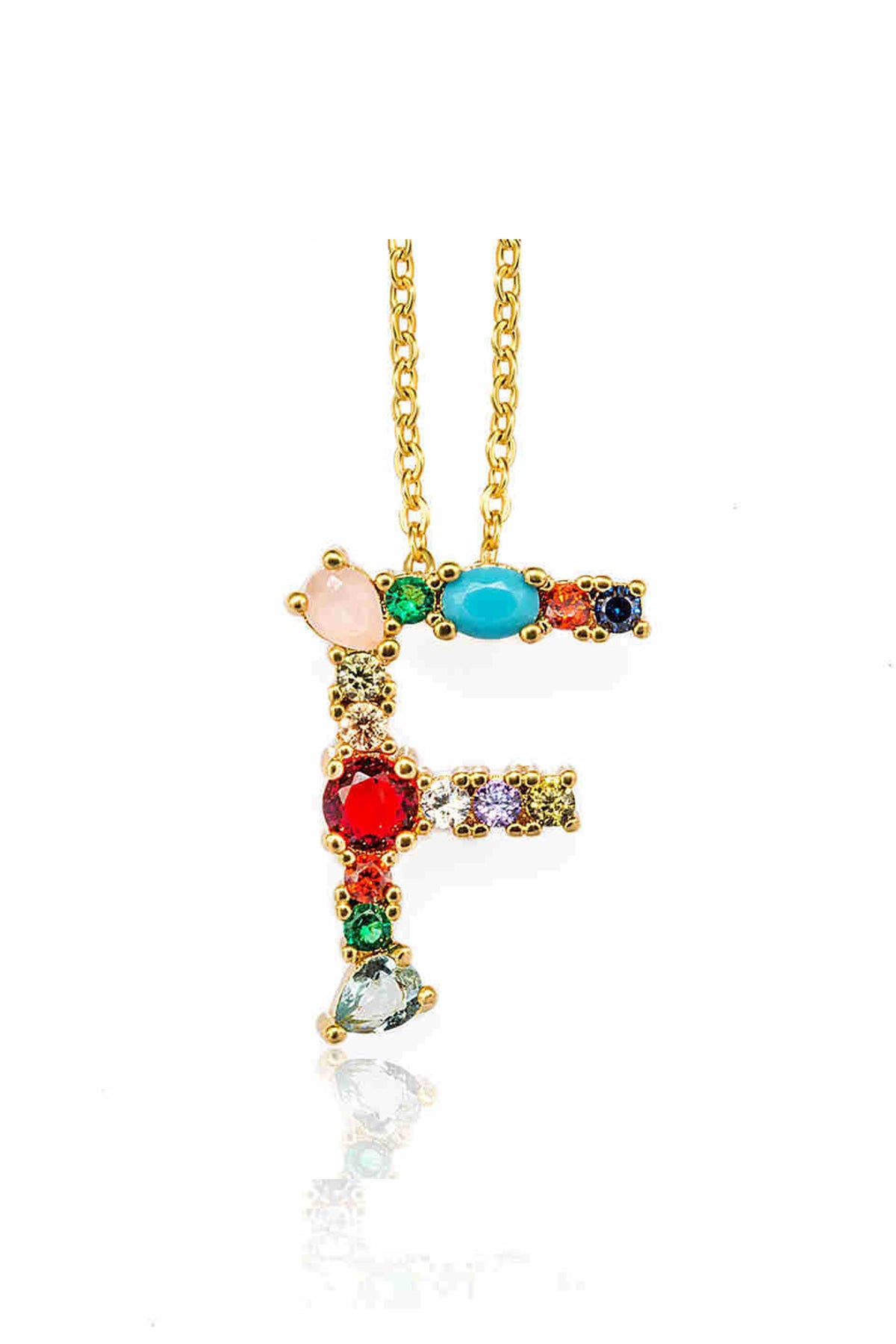 Rhinestone Letter Pendant Necklaces N3754