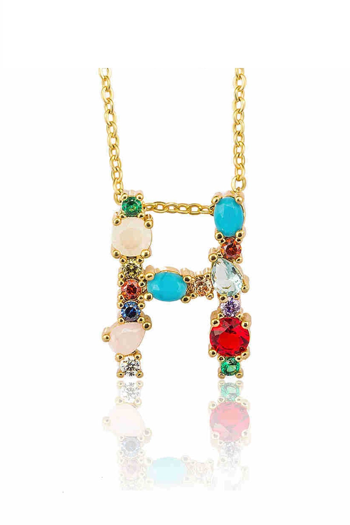 Rhinestone Letter Pendant Necklaces N3754
