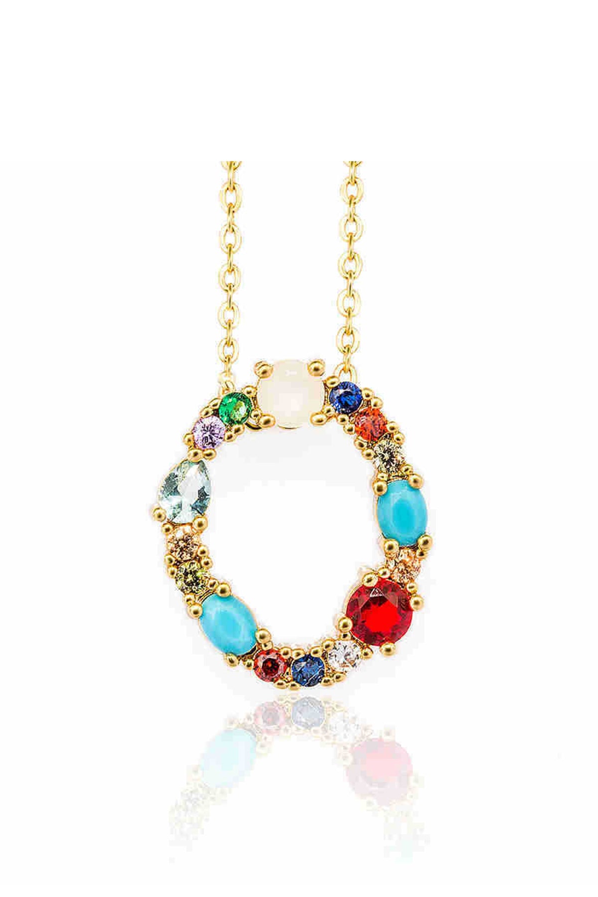 Rhinestone Letter Pendant Necklaces N3754