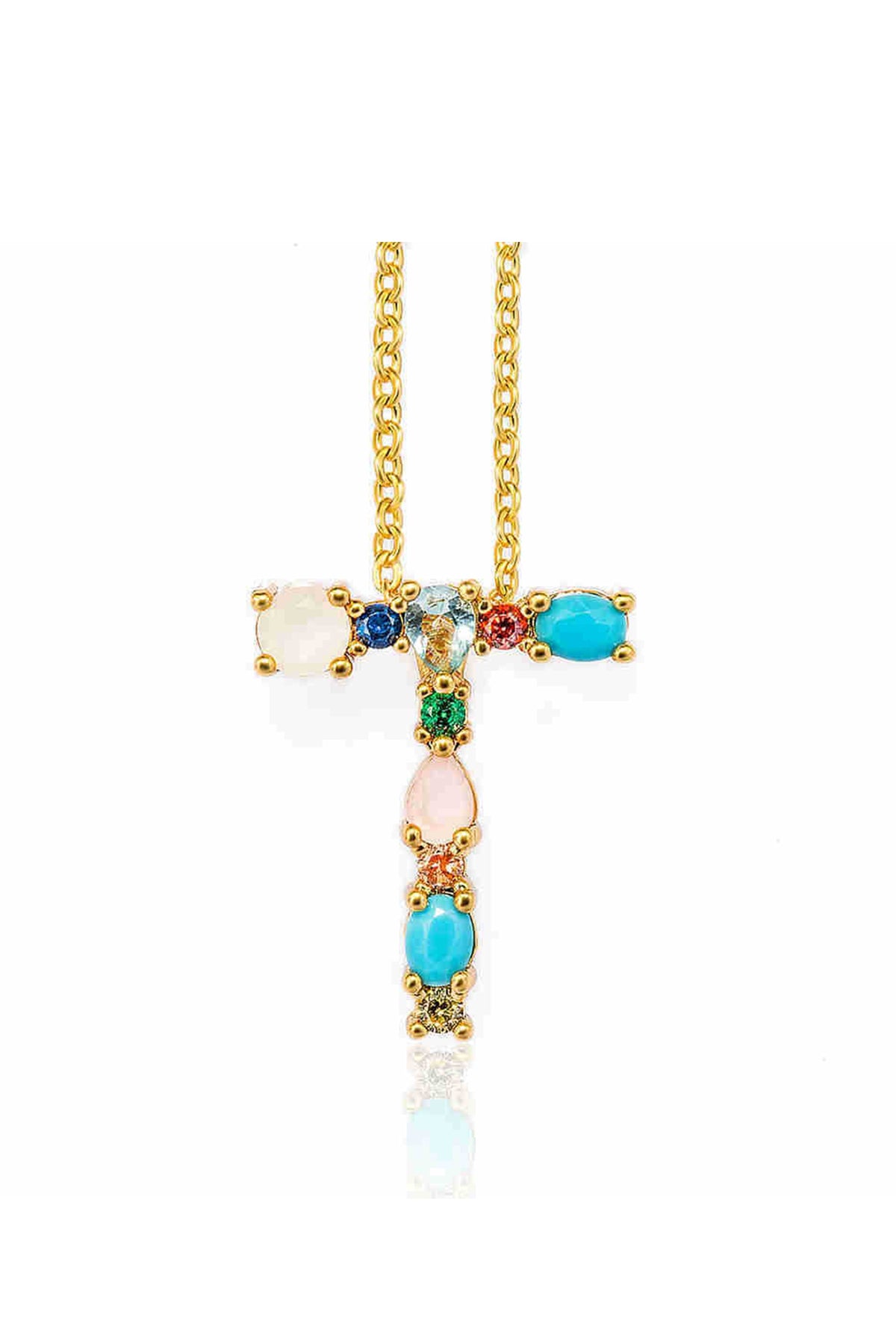 Rhinestone Letter Pendant Necklaces N3754