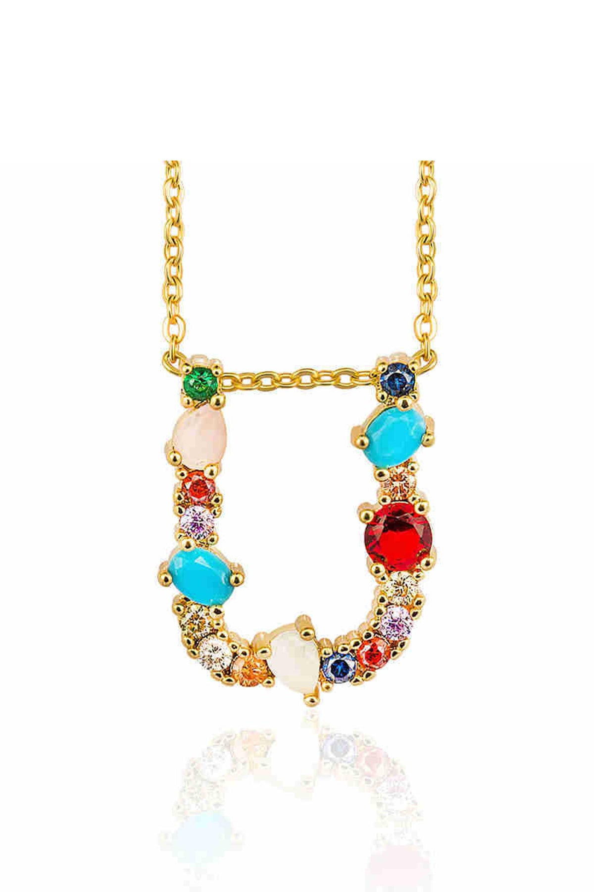 Rhinestone Letter Pendant Necklaces N3754
