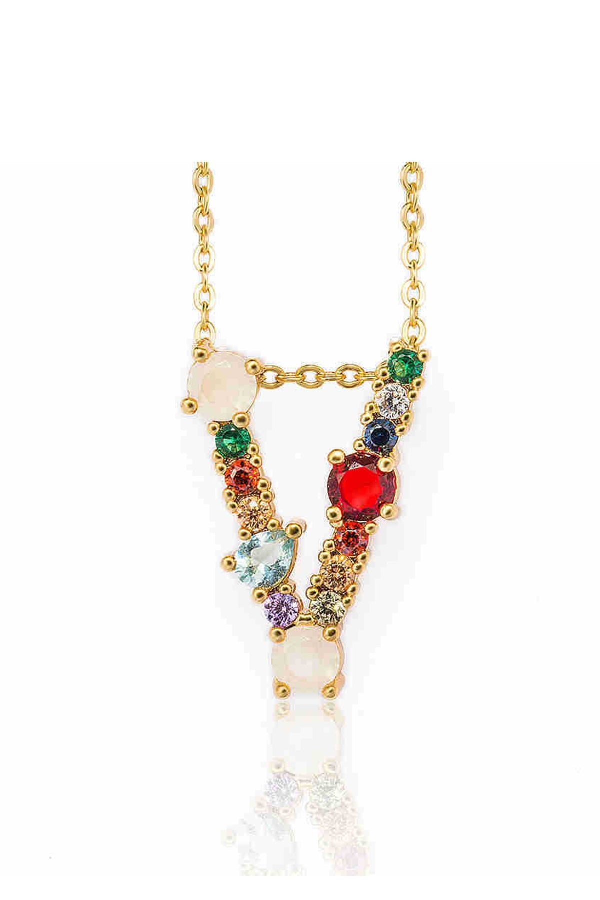 Rhinestone Letter Pendant Necklaces N3754