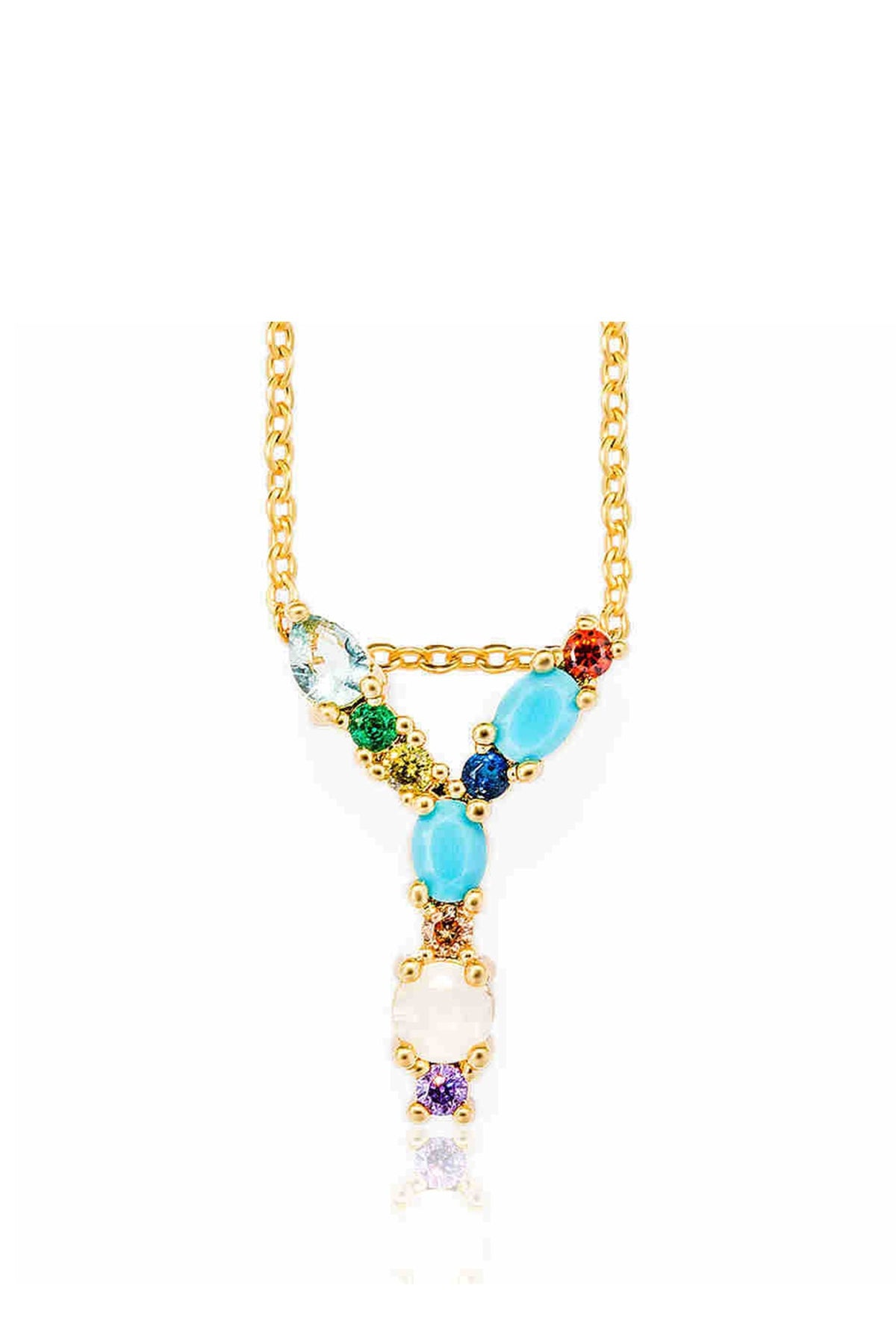 Rhinestone Letter Pendant Necklaces N3754