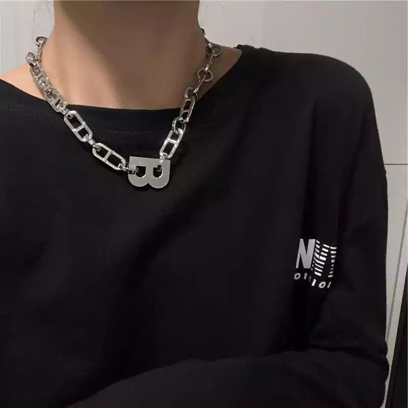 Letter B Chains Necklace N3775 – view 4