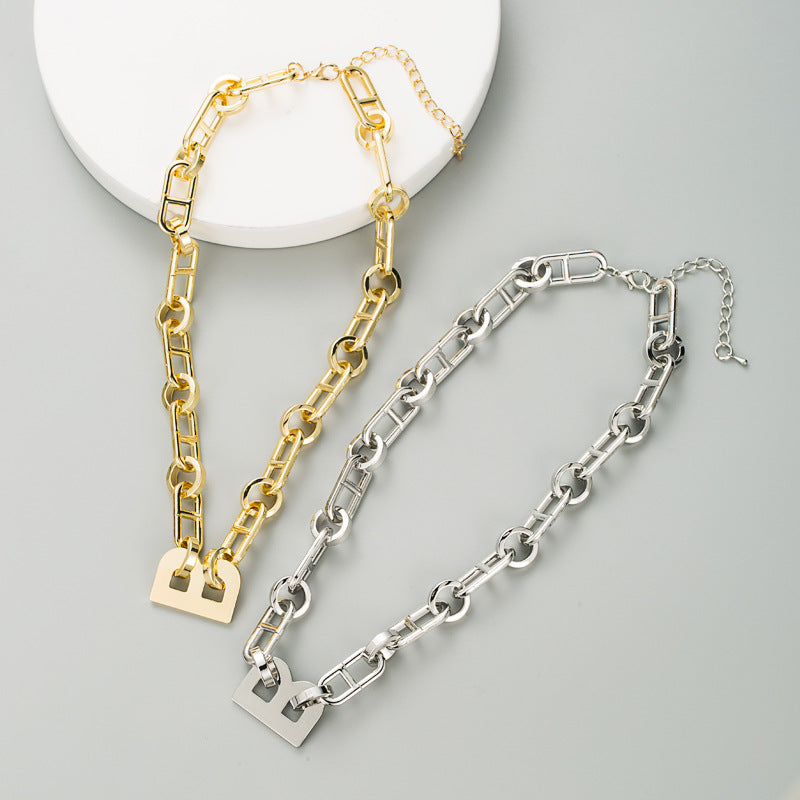 Letter B Chains Necklace N3775 – view 5