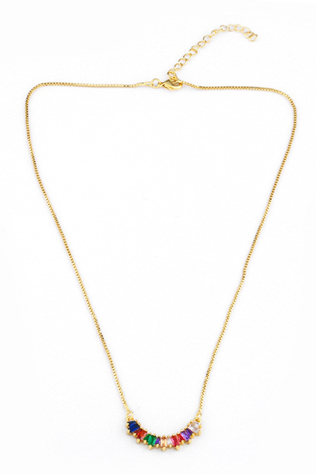 Half Circle Pendant Zircon Pendant Necklace N3782