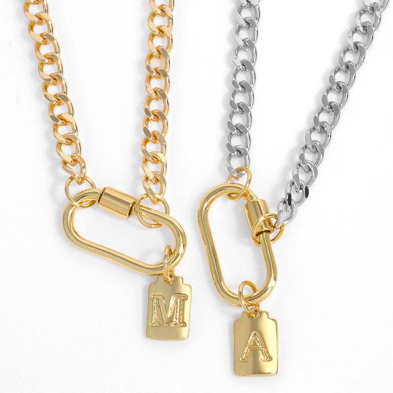 Letter Pendant Alloy Necklaces N3787