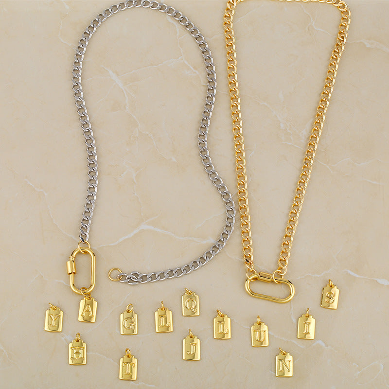 Letter Pendant Alloy Necklaces N3787