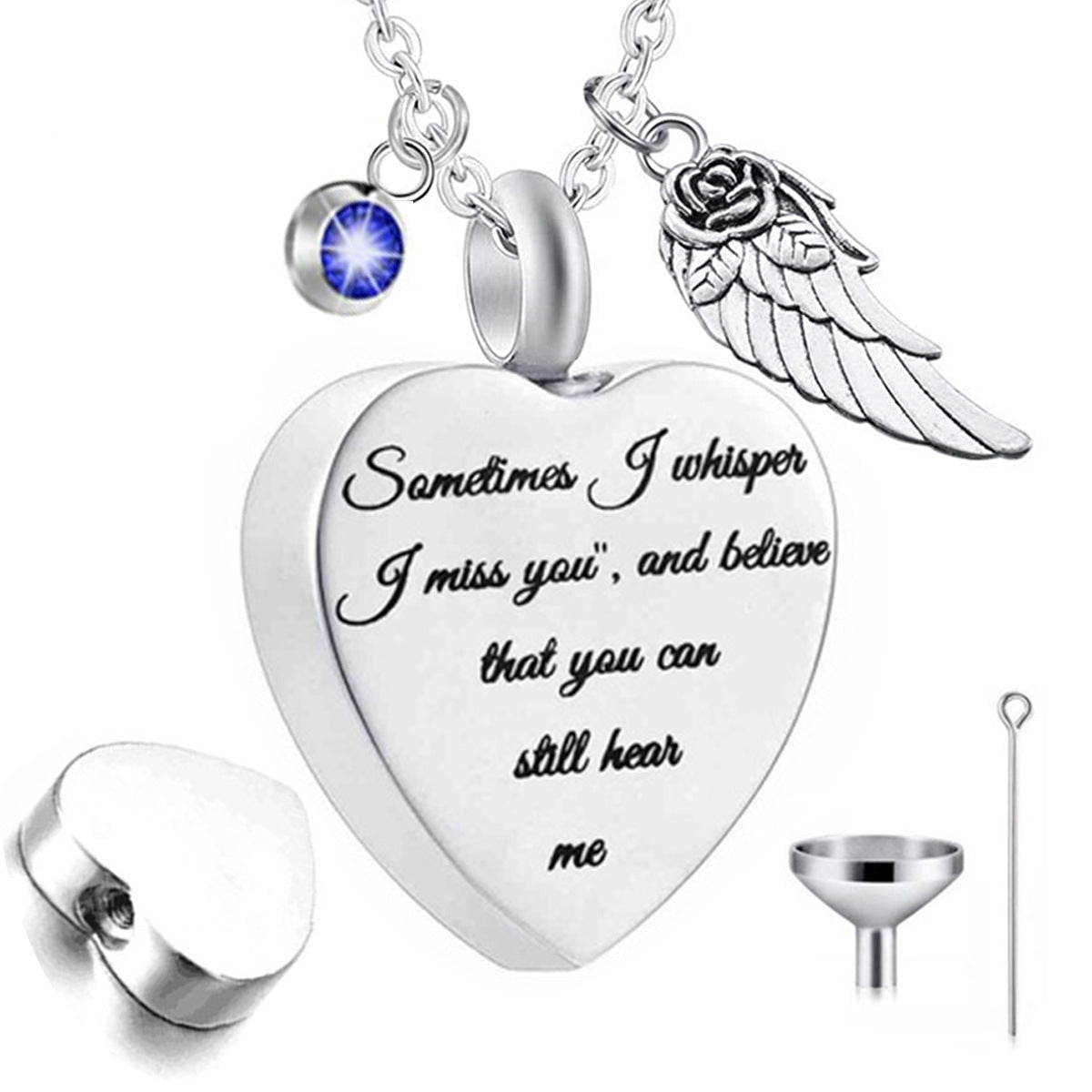 Heart Perfume Bottle Stainless Steel Necklace N3809