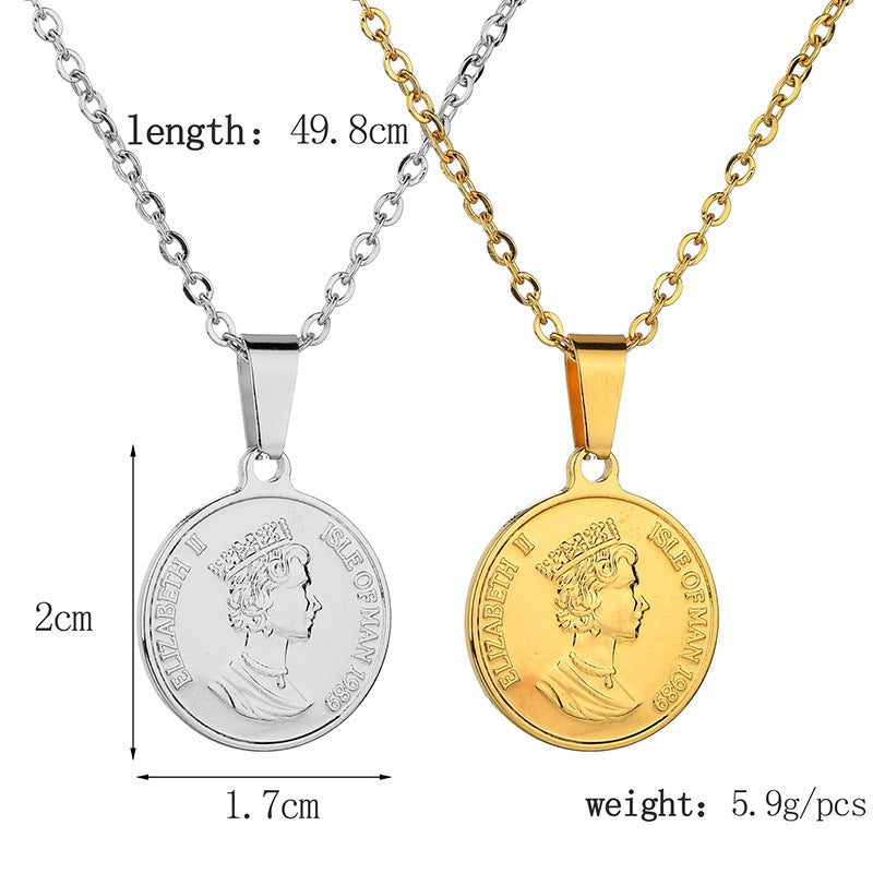 Coin Stainless Steel Necklace N3817