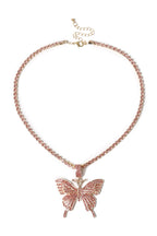 Rhinestones Butterfly Necklace N3840-L