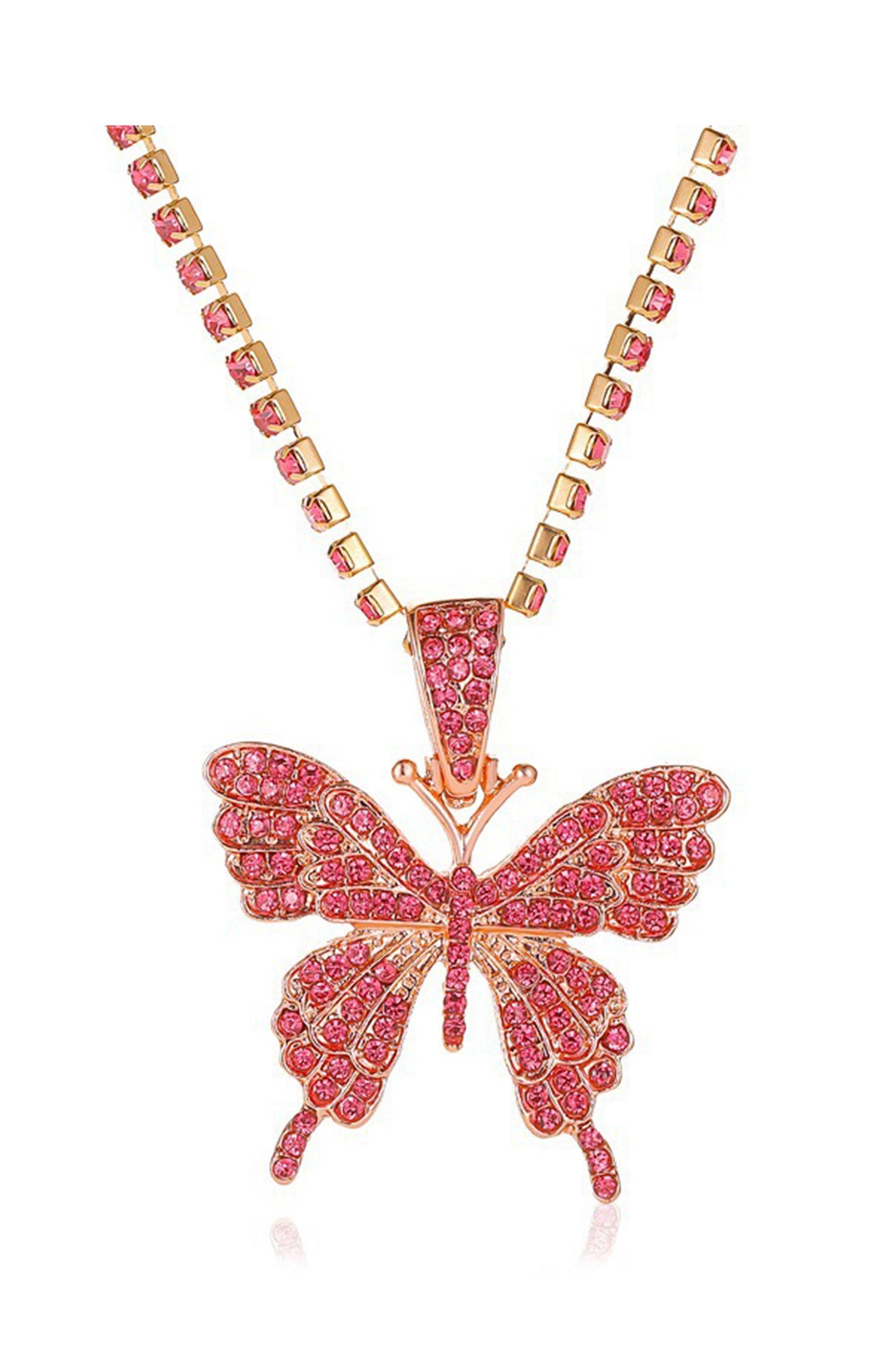 Rhinestones Butterfly Necklace N3840-L – view 13