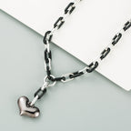 Heart Pendant Alloy Chain Necklace N3847
