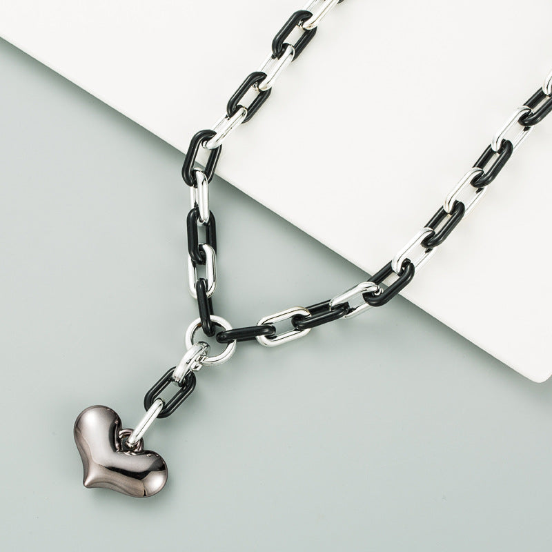 Heart Pendant Alloy Chain Necklace N3847