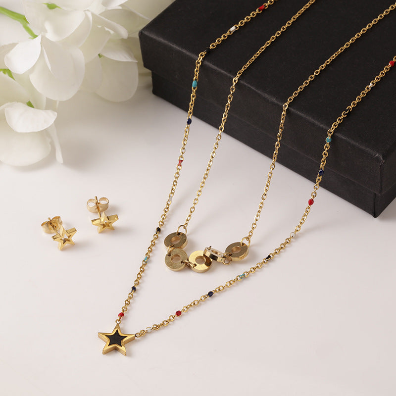 Star Multilayer Chains Necklace Set N3883 – view 3