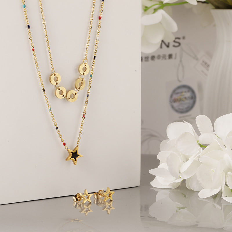 Star Multilayer Chains Necklace Set N3883 – view 4
