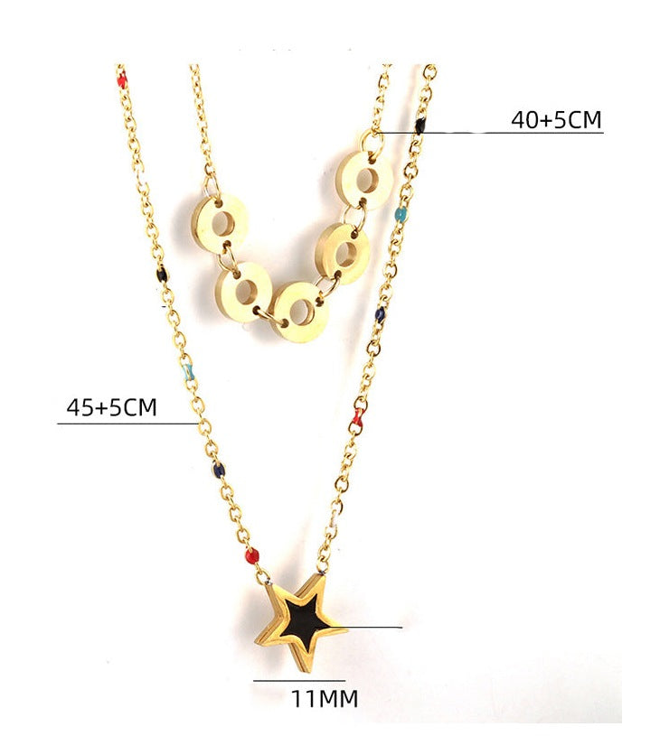 Star Multilayer Chains Necklace Set N3883 – view 5