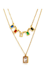 Square Stainless Steel Multilayer Chains Necklace N3884