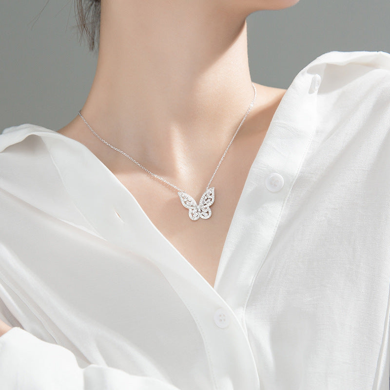 Butterfly Zircon Chain Necklace N3917