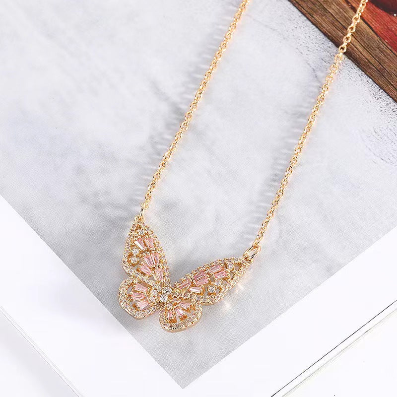 Butterfly Zircon Chain Necklace N3917