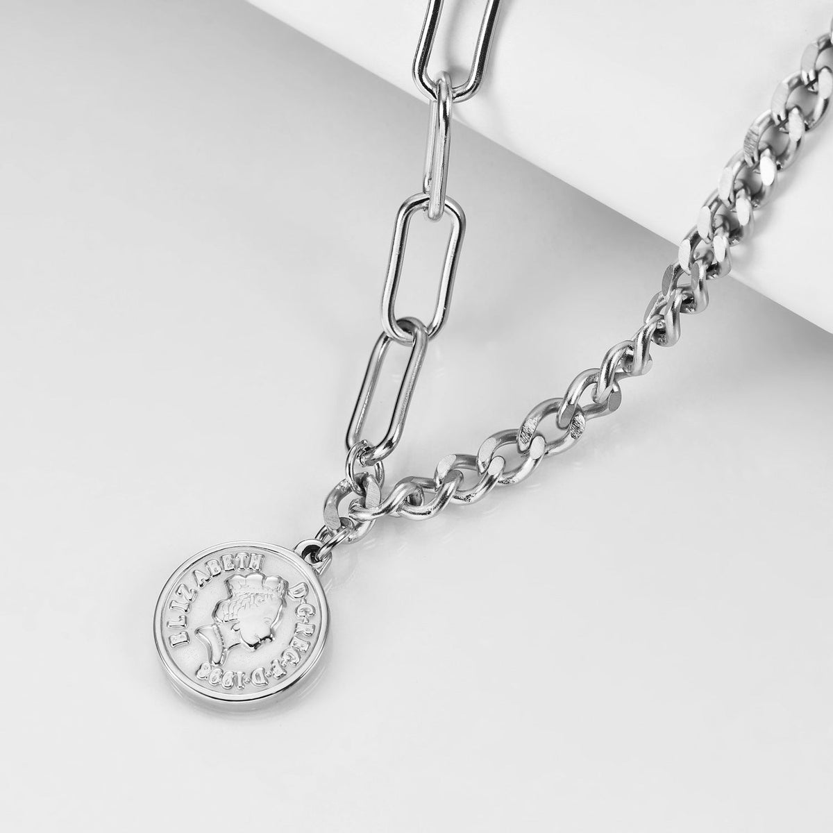Coin Stainless Steel Necklace N3930