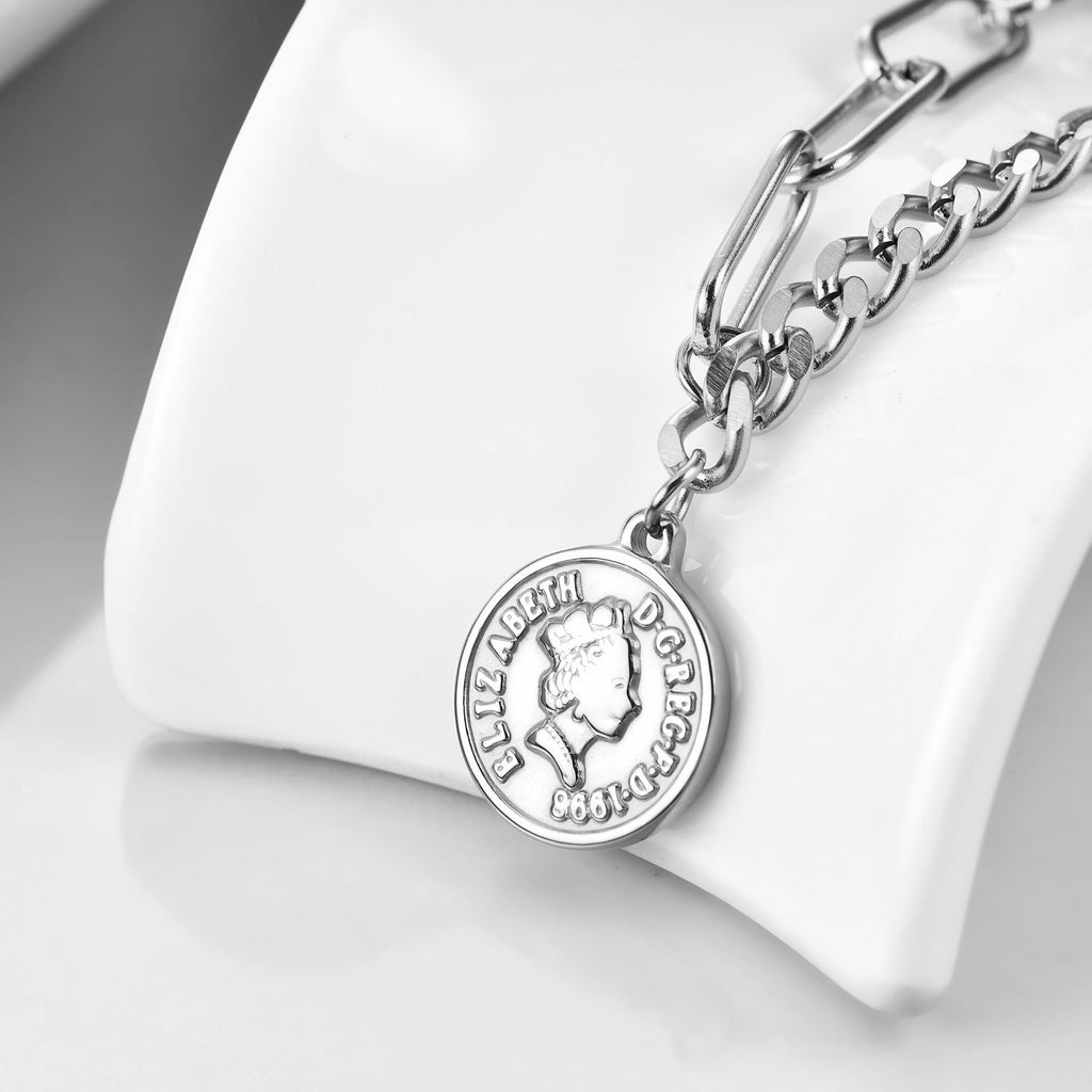 Coin Stainless Steel Necklace N3930