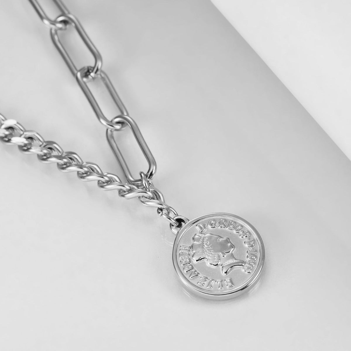 Coin Stainless Steel Necklace N3930