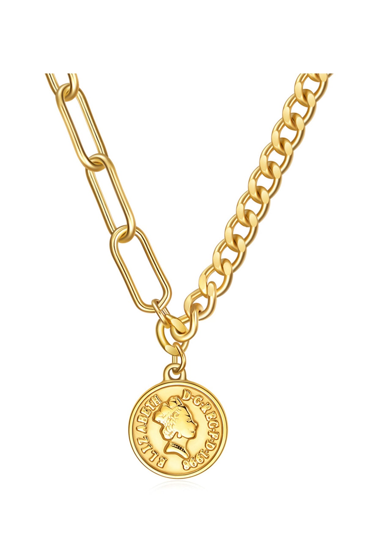 Coin Stainless Steel Necklace N3930