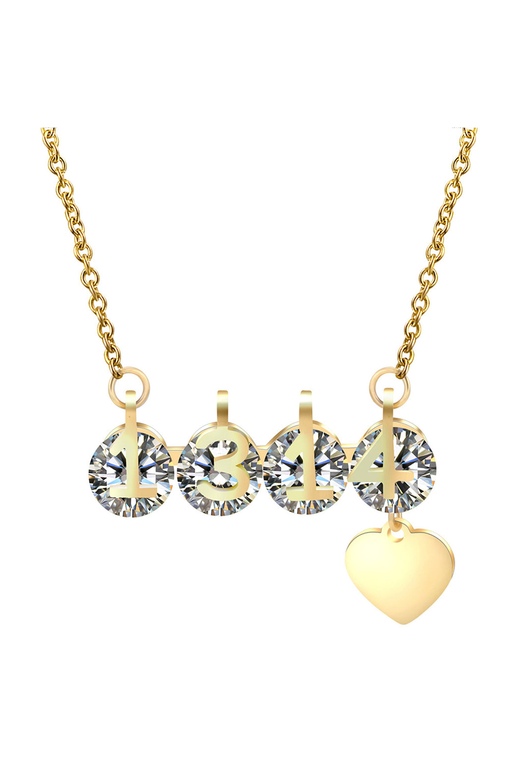 1314 Rhinestone Stainless Steel Necklace N3953