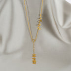 MAMA Tassel Stainless Steel Y Necklace N3974