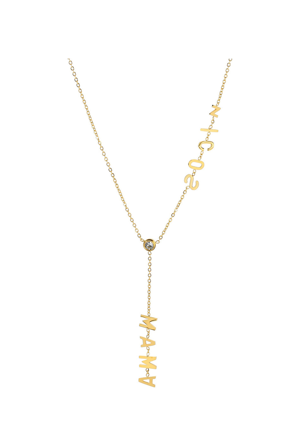 MAMA Tassel Stainless Steel Y Necklace N3974