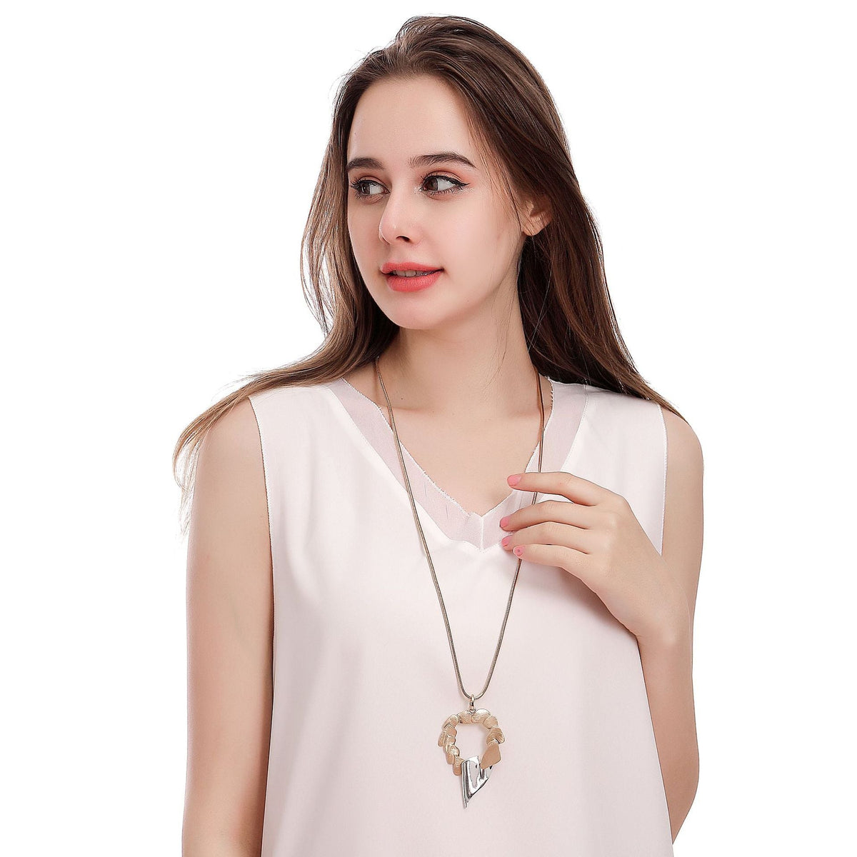 Hollow Geometry Alloy Necklace N4012 – view 6