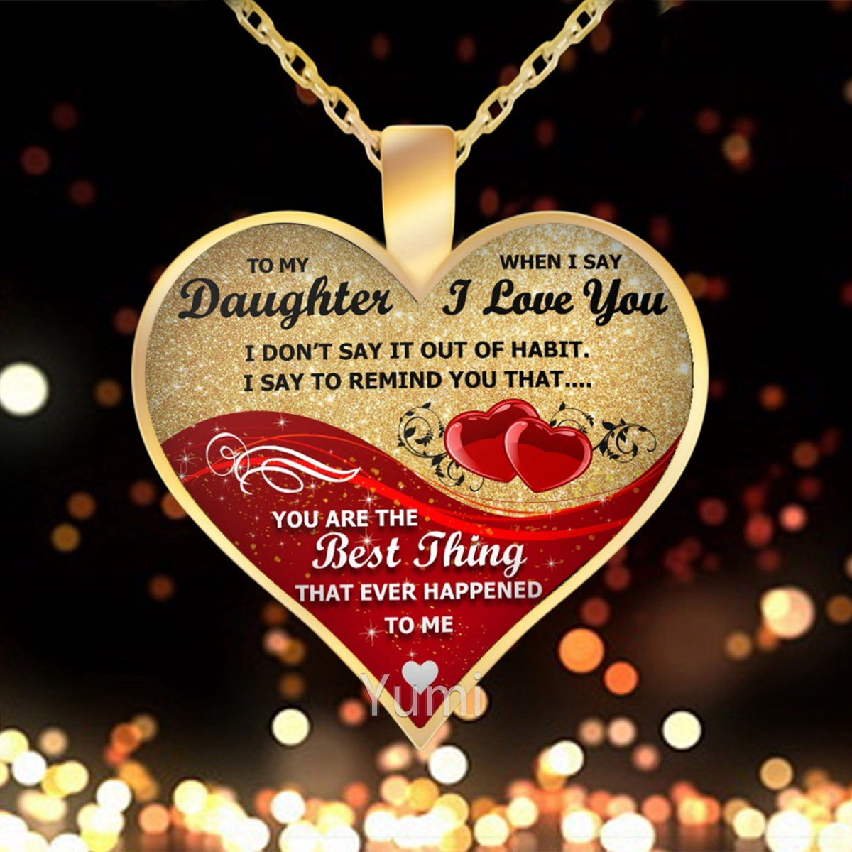 Heart Shaped Wished Alloy Necklace N4023