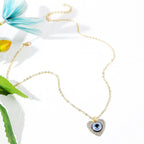 Evil Eye Heart Rhinestone Necklace N4058
