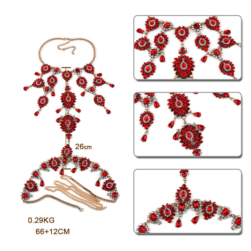 Floral Rhinestone Body Chain N4059