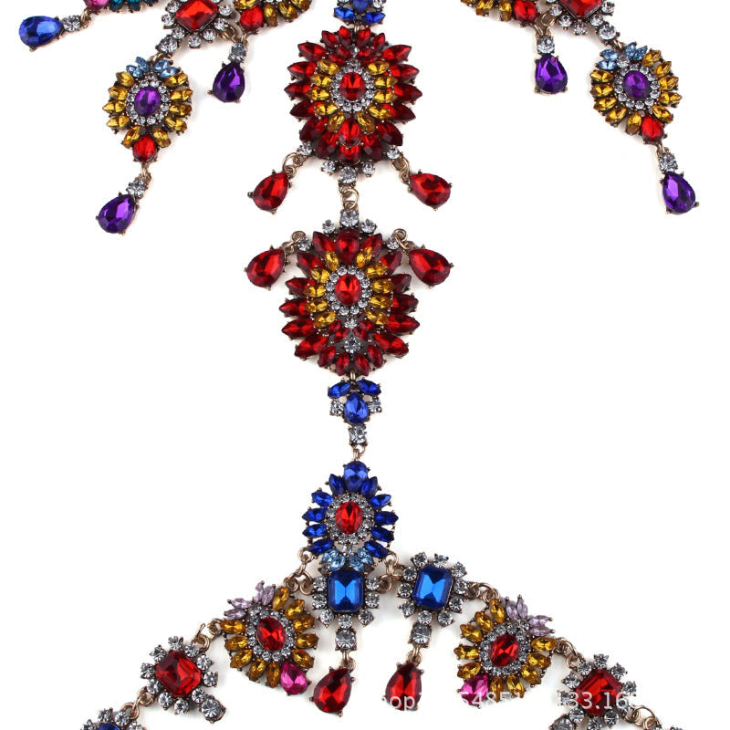 Floral Rhinestone Body Chain N4059